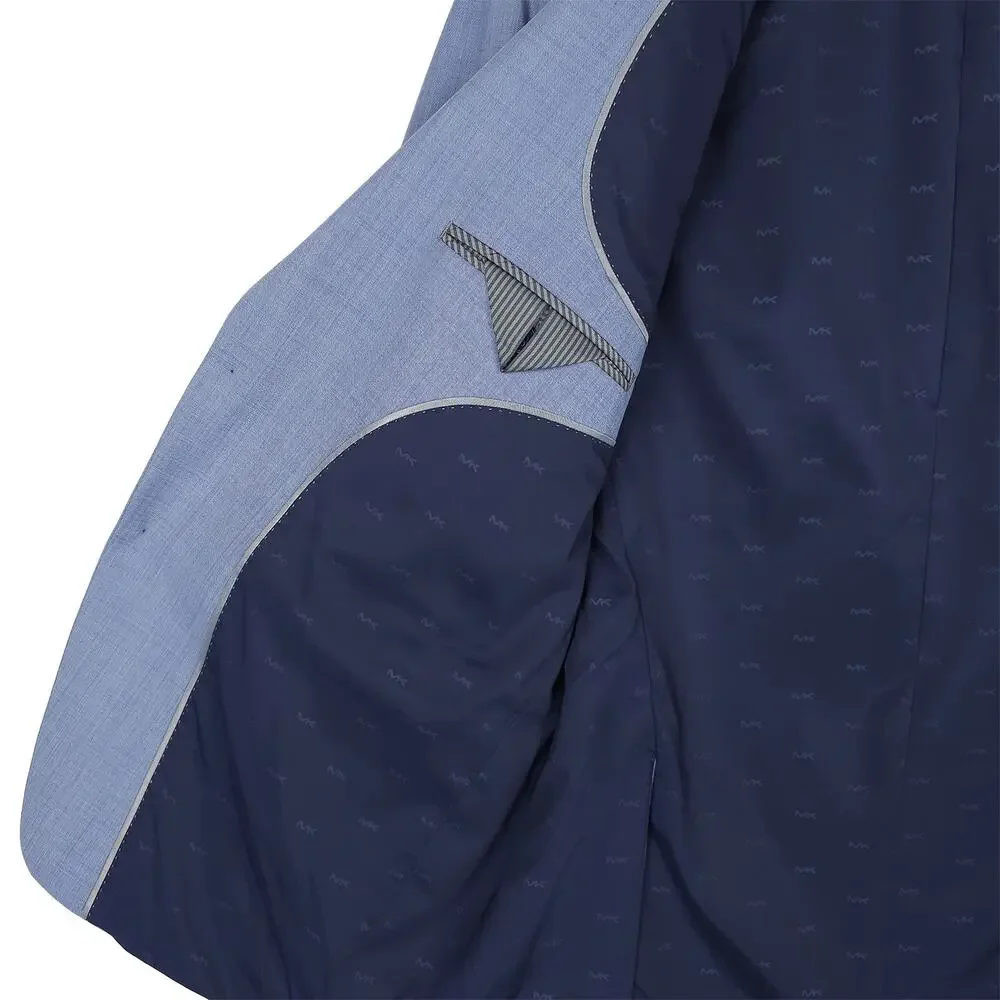 Michael Kors Mens Classic Fit Suit Jacket 50R Light Blue Solid Stretch Wool NWT